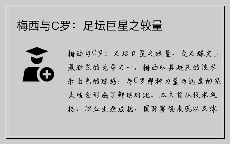 梅西与C罗：足坛巨星之较量