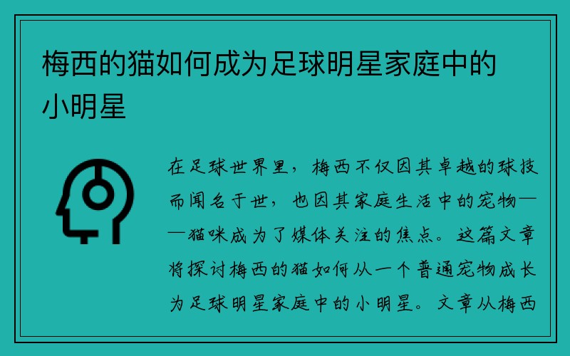 梅西的猫如何成为足球明星家庭中的小明星